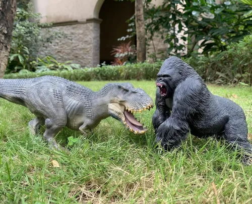 Miniatura 2 de Gemini&Genius Gorilla Toys Tyrannosaurus Rex Dinosaur World Toys Stand Up con mandíbula movible, figura de acción de gorila de regalo para niños