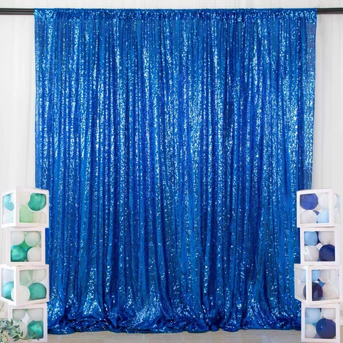 Miniatura 56 de ShinyBeauty Cortinas de lentejuelas 2 paneles 2 pies x 8 pies verde iridescente, telón de fondo para fotomatón, fondo para graduaciones, baby