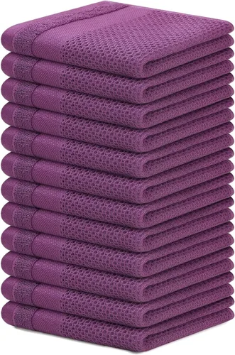 Miniatura 39 de Homaxy Paños de cocina 100% algodón, paquete de 8 – 12 x 12 pulgadas, tejido de gofre, muy suaves y absorbentes, paños de cocina de secado rápido