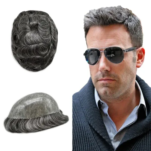 Miniatura 51 de Toupee Hair Piece For Men 100% Real Human Hair System Natural Looking Hairpieces For Men Hair Units Protesis Capilar Para Hombre 8''X10'' #610#6