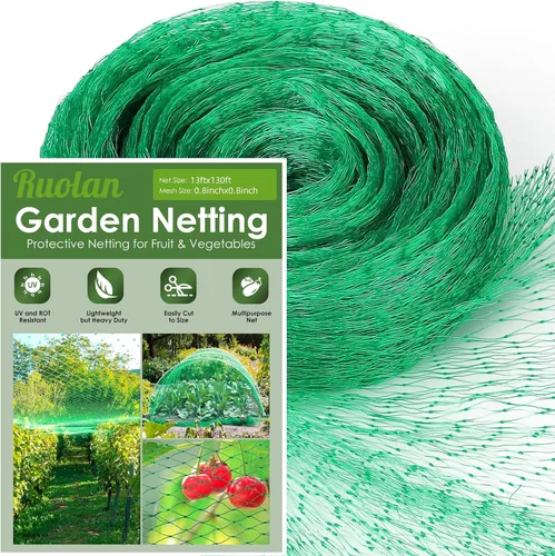 Miniatura 11 de Ruolan Red para pájaros para jardín, protege plantas vegetales y árboles frutales, 13 x 20 pies, red de plástico para pájaros, ciervos, ardillas
