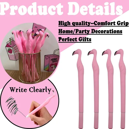 Miniatura 5 de 20 bolígrafos de gel de flamenco rosa, regalo único para mujeres, compañeros de trabajo y anfitrionas, bolígrafos de escritura elegantes