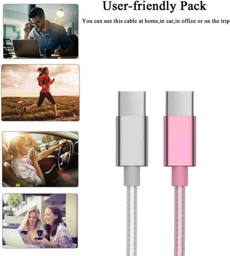 Miniatura 2 de [Paquete de 2, 3.3 pies] Cable USB C de carga rápida USB A a tipo C, cable de carga trenzado para Samsung Galaxy A13 A03s A32 A52 A53, S22 S9 S10E