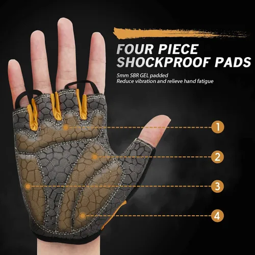 Miniatura 2 de Guantes de ciclismo, guantes de ciclismo, guantes de bicicleta para hombres y mujeres, con almohadilla antideslizante que absorbe los golpes