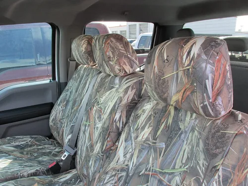 Miniatura 3 de Durafit Seat Covers, Pappas Camo Endura Compatible con Ford F150 XLT/Lariat 2015-2024, F250/F550 2017-2025 Front 40/20/40 Split Bench, apertura