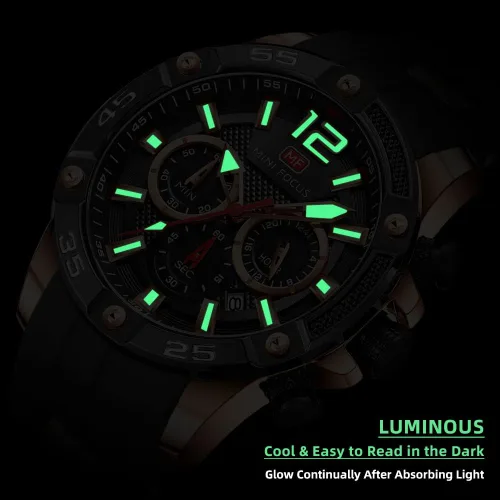 Miniatura 4 de Mini Focus Men Watches Unique Casual Wrist Watches (ChronographWaterproofLuminousCalendar24 Hours) Silicon Band Fashion Watches for Men