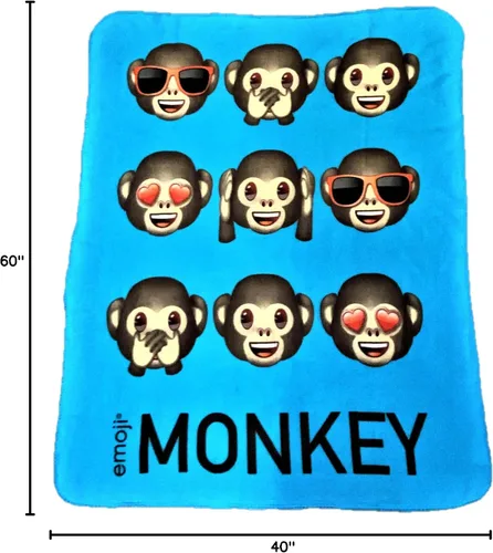 Miniatura 2 de Royal Boys Manta de forro polar con diseño divertido extra suave de Emoji (Azul)