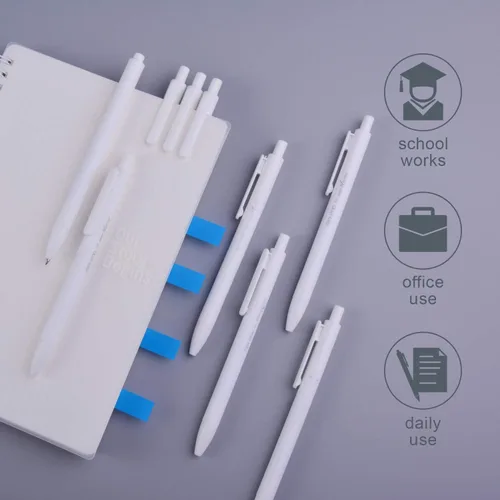 Miniatura 6 de ParKoo Bolígrafos de gel retráctiles: tinta negra de 12 quilates, punta fina de 0.028 in, bolígrafo blanco, bolígrafos de escritura suave de secado