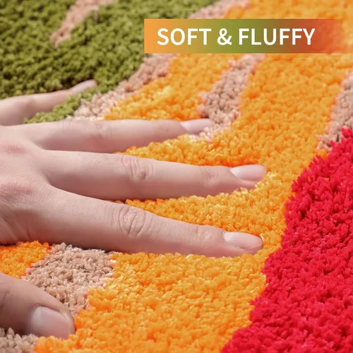 Miniatura 5 de Alfombra de baño con texto en inglés «Get Naked», de estilo bohemio, de 20 x 47 pulgadas, antideslizante, absorbente, bonita, divertida, gruesa