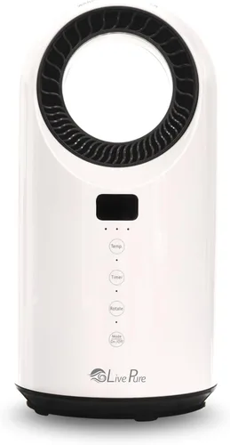 LivePure LP2200 Turbine Vortex - Calentador de cerámica automático – 1500 W, control remoto, temporizador de 12 horas, oscilación de 60°, calentador