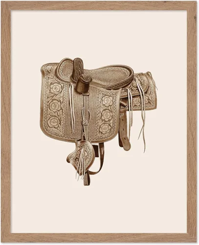 Miniatura 40 de Poster Master Póster vintage de cuero para silla de montar, estampado retro de vaquero, arte de silla de montar, diseño occidental, impresión