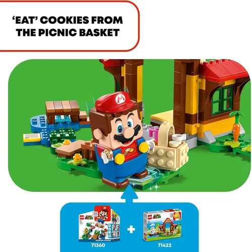 Miniatura 4 de LEGO Super Mario Picnic at Mario's House - Juego de expansión 71422, juego coleccionable con figura amarilla de Yoshi, juguete de juego