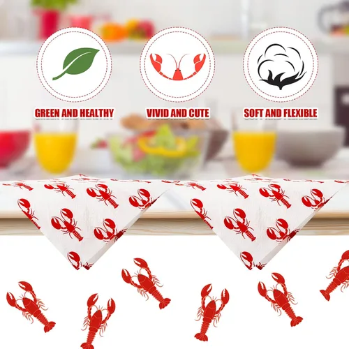 Miniatura 3 de 100 servilletas de langosta desechables de 2 capas de cangrejo de cangrejo para cena de verano, picnic, barbacoa, cangrejo, cóctel, servilletas