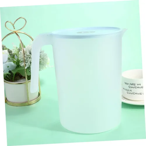 Miniatura 2 de Mikinona Jarra de agua de plástico Jarra de bebida Lidspot Apertura grande para fácil recarga azul