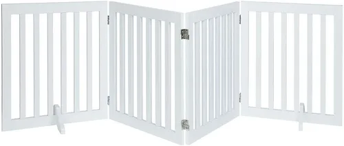 Miniatura 32 de unipaws Puerta para mascotas de pie libre de 24 pulgadas de alto para perros y gatos, puertas de madera para puerta, escaleras, valla plegable