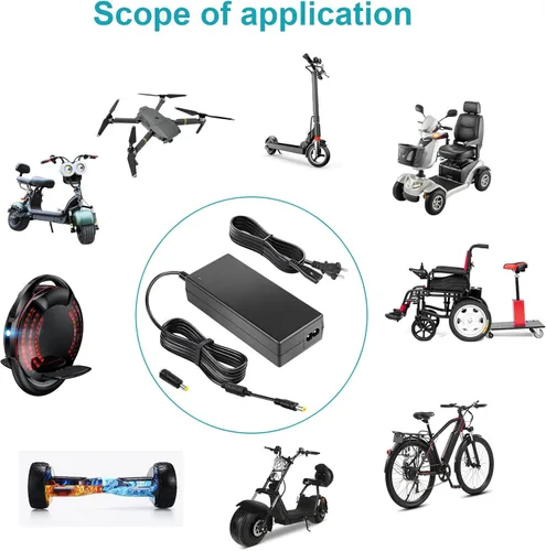 Miniatura 5 de Cargador de 42V 2A para scooter eléctrico 36V 10S, batería de iones de litio compatible con Hiboy S2 Pro, S2 Lite, S2 GOTRAX GXL V2, G2, G3, G4