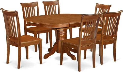 Miniatura 13 de East West Furniture AVPO5-OAK-C - Juego de mesa de cocina de 5 piezas para 4 personas, incluye una mesa de comedor ovalada con hoja de mariposa y 4