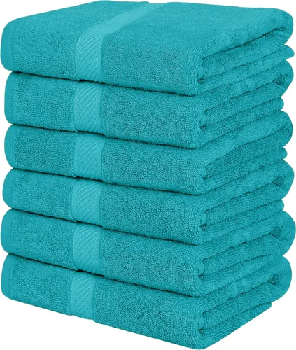 Miniatura 15 de Utopia Towels Juego de 6 toallas de baño (24 x 48 pulgadas), 100% algodón hilado en anillo de 500 GSM, medianas, ligeras y altamente absorbentes