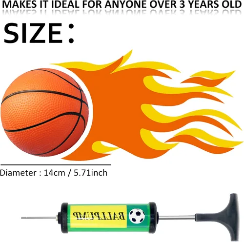 Miniatura 2 de Oleitodh 40 Piezas Juego de Mini Pelotas de Baloncesto de 5 Pulgadas a Granel con Bomba, Pelotas de Baloncesto Pequeñas de PVC para Juegos de Aro
