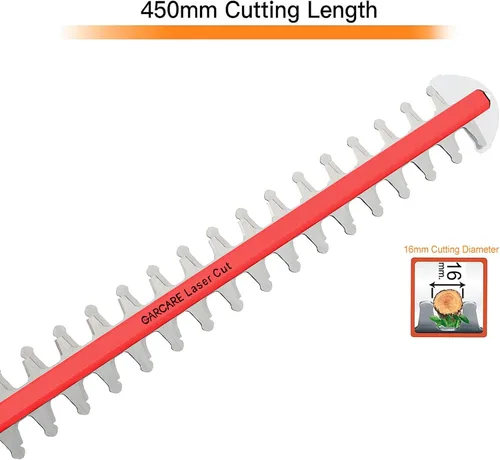 Miniatura 3 de GARCARE Cortasetos eléctrico con cable con poste de extensión de 18 pulgadas de doble acción láser cuchilla Bush Trimmer 600W, 4.8 amperios