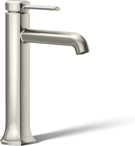 Miniatura 13 de KOHLER 27003-4K-BL - Grifo de baño alto de un solo mango con montaje de drenaje emergente, grifo de lavabo de baño de un agujero, 1.0 gpm, negro