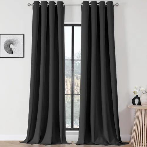 Miniatura 42 de Joydeco Cortinas opacas para dormitorio de 72 pulgadas de largo, 2 paneles de cortinas con aislamiento térmico para oscurecer la habitación