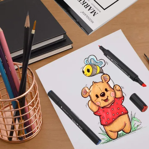 Miniatura 4 de Cuaderno de bocetos de papel marcador, bloc de marcadores artísticos a prueba de sangrado, (8.27 x 11.69) pulgadas, blanco, 40 hojas