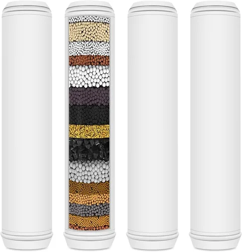 Filtro de ducha, compatible con PWERAN/Fitespot Filtro de ducha para filtro de agua dura de cloro, paquete de 4 filtros de repuesto de 18 etapas