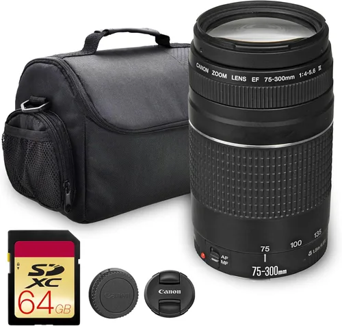 Canon EF 75-300mm f/4-5.6 III Lente | Teleobjetivo compacto con rango focal versátil y enfoque automático suave | Excelente para deportes, vida