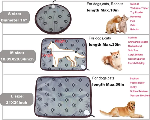 Miniatura 5 de Almohadilla térmica para mascotas para perros y gatos pequeños, cama eléctrica con temporizador, a prueba de mordidas, fácil de limpiar, redonda, 16