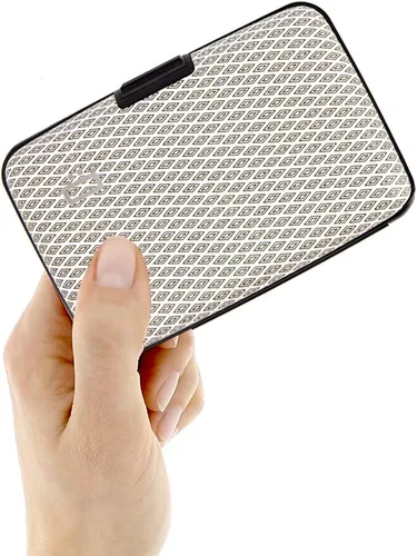 Miniatura 62 de ÖGON -DESIGNS- Portatarjetas de aluminio, protección RFID contra fraude y desmagnetización, billetera compacta, funda inteligente modelo STOCKHOLM V1