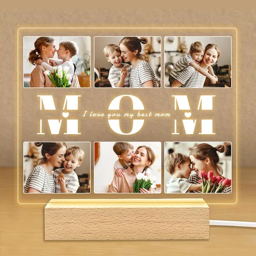 Miniatura 8 de Regalos de fotos personalizados para novio, novia, mujer, pareja, marcos de fotos personalizados, placa acrílica, luz nocturna para mejor amigo