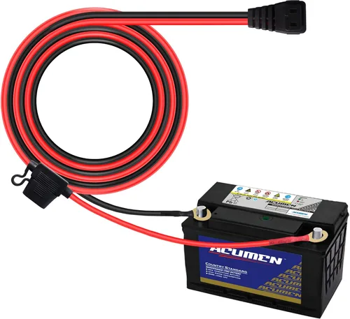 Miniatura 6 de Cable de alimentación CC para refrigerador de automóvil de 12 V, terminal de anillo O de 16 AWG a cable de plomo portátil para automóvil