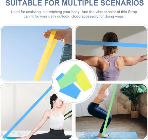 Miniatura 6 de Sosoport Resistance Bands Set 3pcs Yoga Stretch Strap Elastic Fitness Bands for Exercise Back Shoulder Training Sturdy Elastic for Women Home Gym