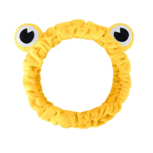 Miniatura 16 de Jowmoy Bonita diadema de orejas de conejo, diseño de ojo de rana, elástica para lavar la cara, para mujeres, maquillaje, ducha, spa. Q-Orejas