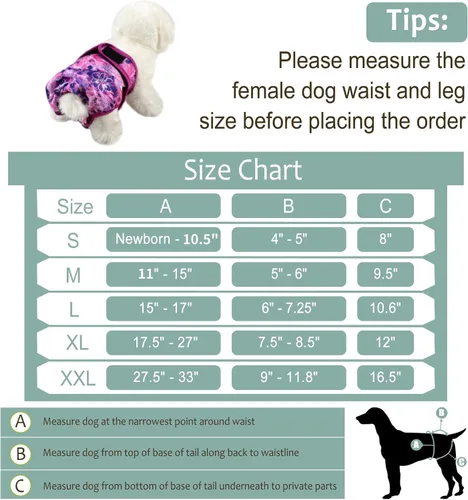 Miniatura 58 de Pañales lavables para perros, para hembras caninas, reutilizables, para periodo de celo, altamente absorbentes, para incontinencia, con broches