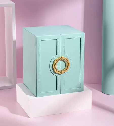 Miniatura 6 de AOSIFIEL Joyeros organizadoresestuche grande de pie con 5 cajones, regalo para mujeres, adolescentes, niñas, niños, gran joyeríasoporte de cuero