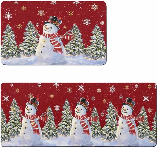 Tapete rojo de Navidad para bañera, antideslizante, de secado rápido y absorbente, tierra de diatomeas, fregadero, dormitorio, cocina, lavable,