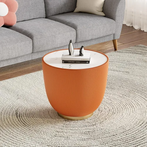 Miniatura 15 de Mesa de centro moderna, mesa de té central circular de 15.75 pulgadas, mesa de cóctel, mesas de centro redondas cilíndricas para sala de estar