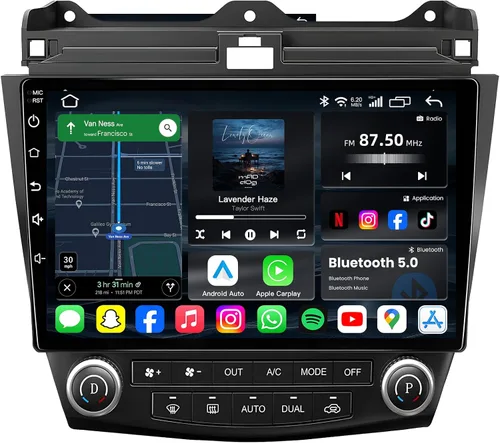 [4Core+64G] Car Radio Stereo for Honda Accord 7th 2003 2004 2005 2006 2007: 10.1'' 1280 * 800 HD Touch Screen Head Unit Replacement with