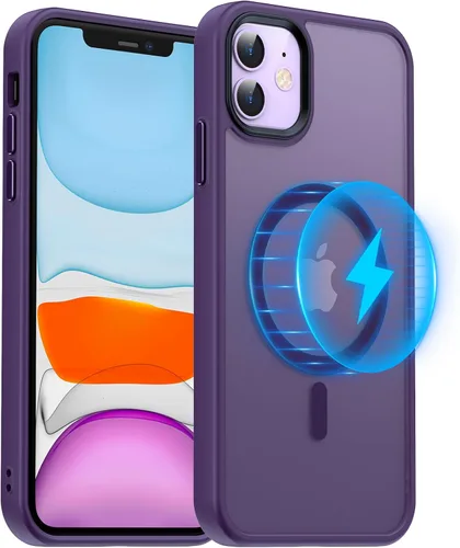 Miniatura 8 de Meifigno Funda magnética para iPhone 11, [protección de grado militar y compatible con Magsafe], policarbonato mate translúcido con teclas