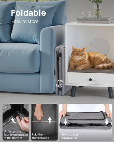 Miniatura 9 de Transportador de gatos aprobado por aerolíneas, transportador de mascotas de lado suave, transportador portátil para perros con estructura estable