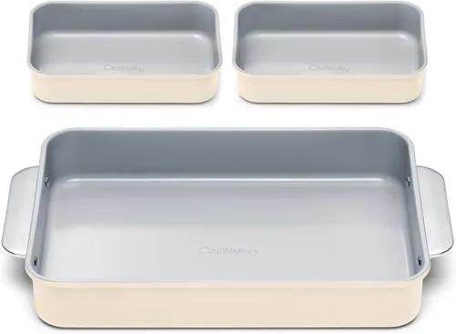 Miniatura 34 de Caraway Sartén rectangular de cerámica antiadherente de 9 x 13 pulgadas, revestimiento de cerámica naturalmente resbaladizo, no tóxico, libre