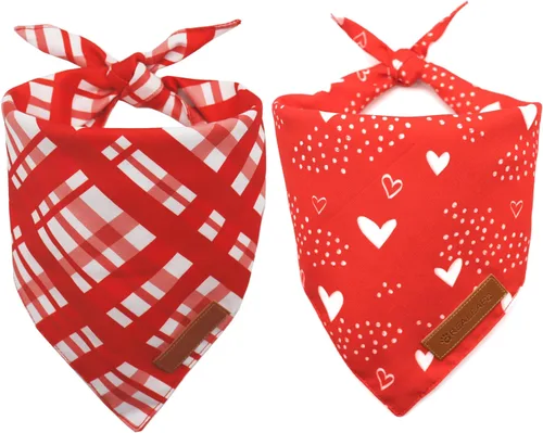 Miniatura 9 de Realeaf Bandanas para perros del 4 de julio, 2 unidades, bufanda reversible con bandera estadounidense para niños y niñas, tela duradera de primera