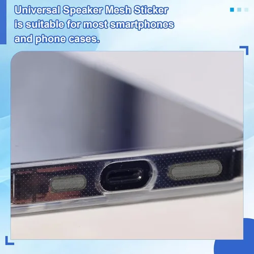 Miniatura 7 de PATIKIL Adhesivos de red a prueba de polvo para teléfono, 40 piezas para altavoz de teléfono, cubierta protectora de polvo universal, calcomanía
