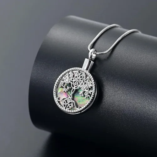 Miniatura 3 de Hearbeingt Collares de urna de lágrima para cenizas, medallón conmemorativo de cenizas del árbol de la vida, joyería de cremación, colgante