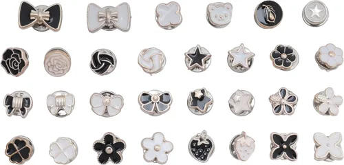 Sowaka 30 pines de seguridad para camisa para mujer, lindos y elegantes, vintage, elegante, varios estilos, broche, botones, pareo, prendedores,