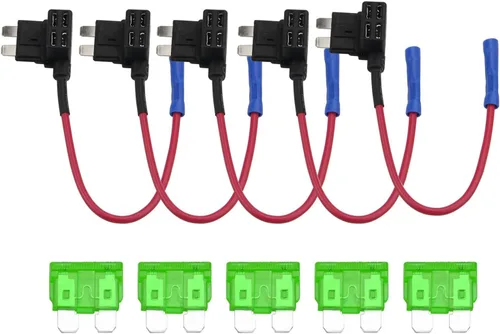 Miniatura 7 de ZOOKOTO Paquete de 5 fusibles adaptador de grifo de 12 V con fusible de cuchilla ATO ATC estándar de 15 A para coches, camiones, barcos