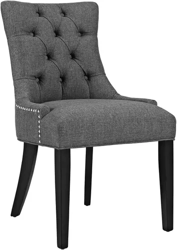 Miniatura 6 de Modway Regent Modern - Sillas de comedor tapizadas de tela copetuda con ribete de clavos en granito