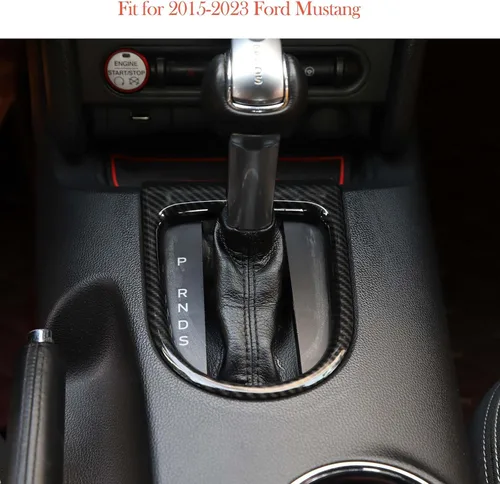 Miniatura 4 de JeCar Cubierta interior del panel de cambio de marchas de fibra de carbono Mustang Ajuste para Ford Mustang 2015-2023